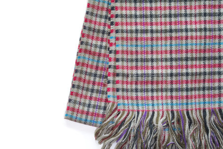 Close - up Warm knitted scarf red