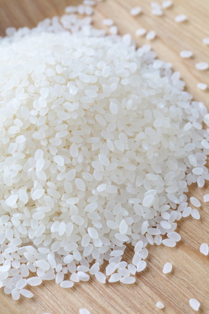 Asian white rice or uncooked white riceの写真素材