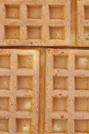 Close - up Delicious sweet waffle background