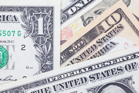 Close - up The dollar banknotes for business and finance concept