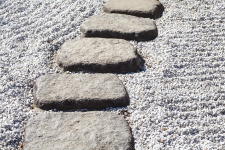 Zen stone path in a Japanese Garden