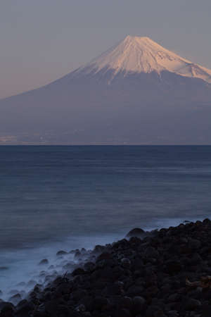 Mountain Fuji and sea from Izu city , Shizuokaの写真素材
