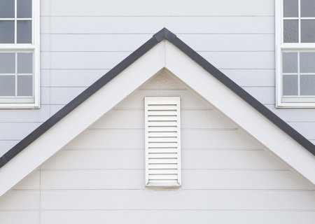 Detail of house exterior wall and window