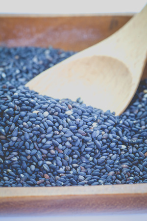 Black dry sesame seed , a common ingredient in cuisineの写真素材