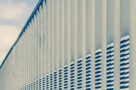Perspective of Silver metal fence pattern の写真素材