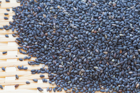 Black dry sesame seed , a common ingredient in cuisineの写真素材