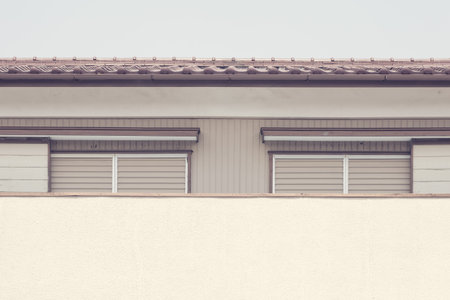 Small and old style apartment buildingの写真素材