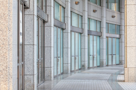 Perspective of corridor at the modern office buildingのeditorial素材
