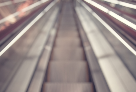 Abstract background of escalator at office interior , shallow depth of focus.の写真素材