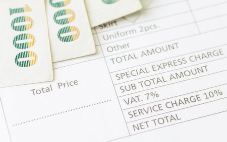 Close - up Detail of Business Document Invoiceの写真素材