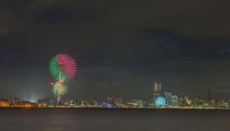 Japan summer season firework 2015 at Yokohama baysideの写真素材