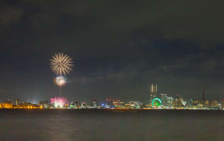 Japan summer season firework 2015 at Yokohama baysideの写真素材