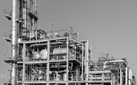Industrial view of Petrochemical industrial plant at industry zone