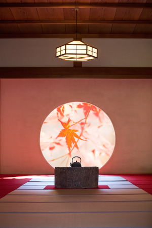 Japanese traditional architecture and garden in beautiful autumn seasonのeditorial素材