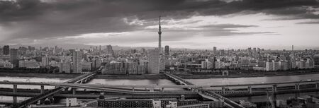 Tokyo city view with Tokyo sky tree landmarkのeditorial素材