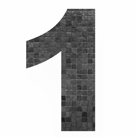 Number 1 with mosaic background photo isolated on white backgroundの写真素材