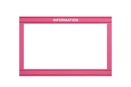 Blank information board isolated on white backgrounf
