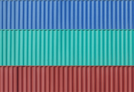 Colorful stack of container shipping at dockyard