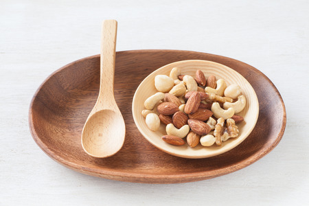 Assorted mixed nuts , Almond , Cashews nuts , macadamia , walnutの写真素材