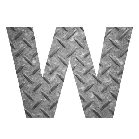 English alphabet letters with metal texture photo isolated on white backgroundの写真素材