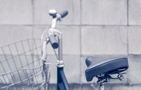 Close - up Vintage bike basket and handleの写真素材