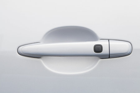 Car door handle at silver modern carの写真素材