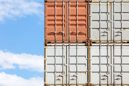 Multicolor of Cargo container stack at container yerd areaの写真素材