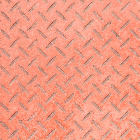 Red metal diamond plate seamless background and texture