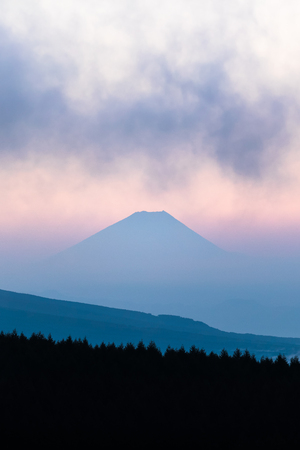 Mt.Fuji with cloud in summer sunriseの写真素材