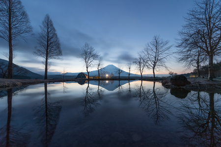Mountain Fuji in the morning at Fumotopara camping ground, Fujinomiya , Shizuoka prefectureのeditorial素材