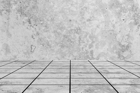 Concrete wall and stone floor backgroundの写真素材