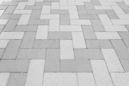 Outdoor stone block tile floor background and texture patternの写真素材