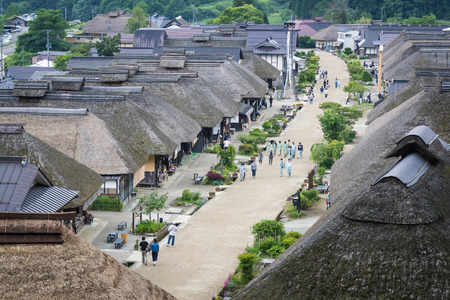 Ouchijuku , A former post town along the Aizu-Nishi Kaido trade route. Post towns developed along the routes to provide travelers with food, accommodations and rest.のeditorial素材