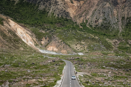 Fukushima - June 20 , 2017 : The Bandai-Azuma Roadway Bandai Azuma Skyline, one of Japan's most spectacular mountain roads. On June 20 , 2017 in Fukushima , Japanのeditorial素材