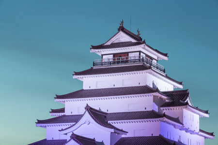 Tsuruga Castle at Aizuwakamatsu , Fukushima prefevture. Tsuruga castle is the greatest castle in east Japan.のeditorial素材