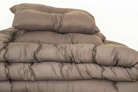 Japanese brown mattress Neatly foldedの写真素材
