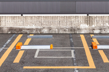 Parking spaces outside the building