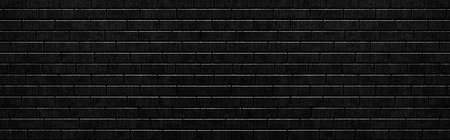 Panorama of Black stone block wall texture and background seamlessの写真素材