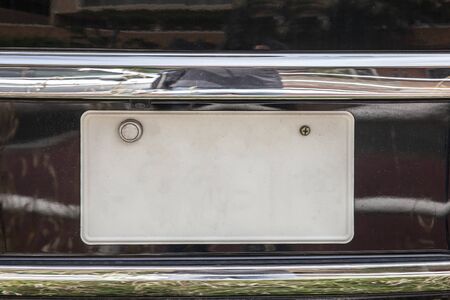 Close up blank car license plateの写真素材