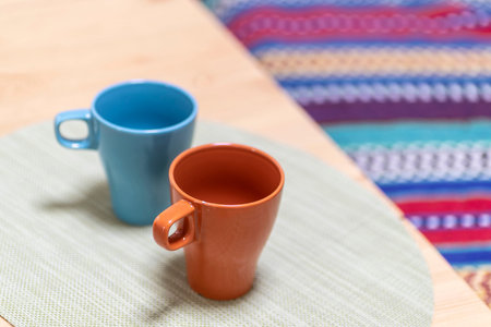 An empty coffee cup placed on the table