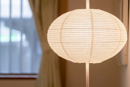 Close- up Lamp made of Japanese paper