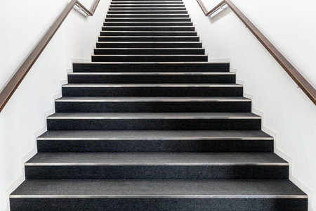 Long stair concrete in office buildingの写真素材
