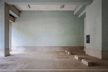 Empty space car park interior at office buildingの写真素材