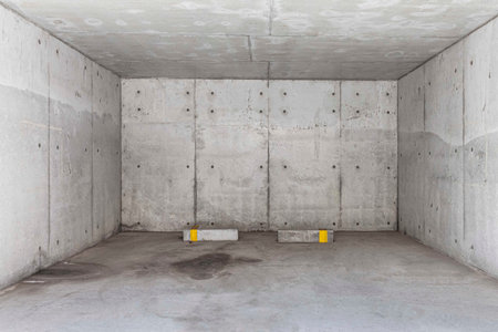 Empty space car park interior at office building