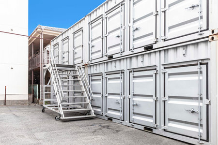 Outside atmosphere of a small rental storage room
