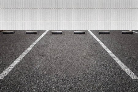 Empty car parking, Car parking lot with white mark, Parking lane outdoor in public park