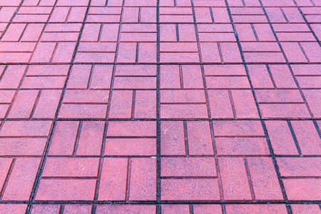 Vintage red cobblestone pavement pattern and backgroundの写真素材
