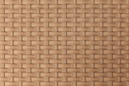 Brown woven rattan wall pattern and seamless background