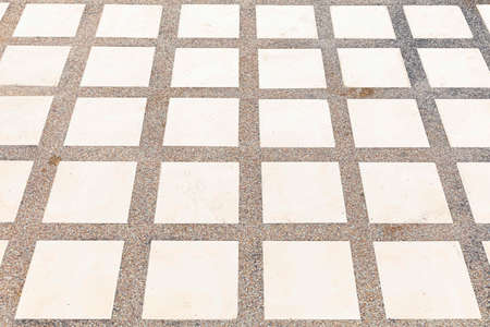 Outdoor white block stone floor pattern and background seamlessの写真素材