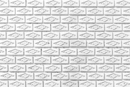 White brick wall with a vintage pattern texture and background seamlessの写真素材